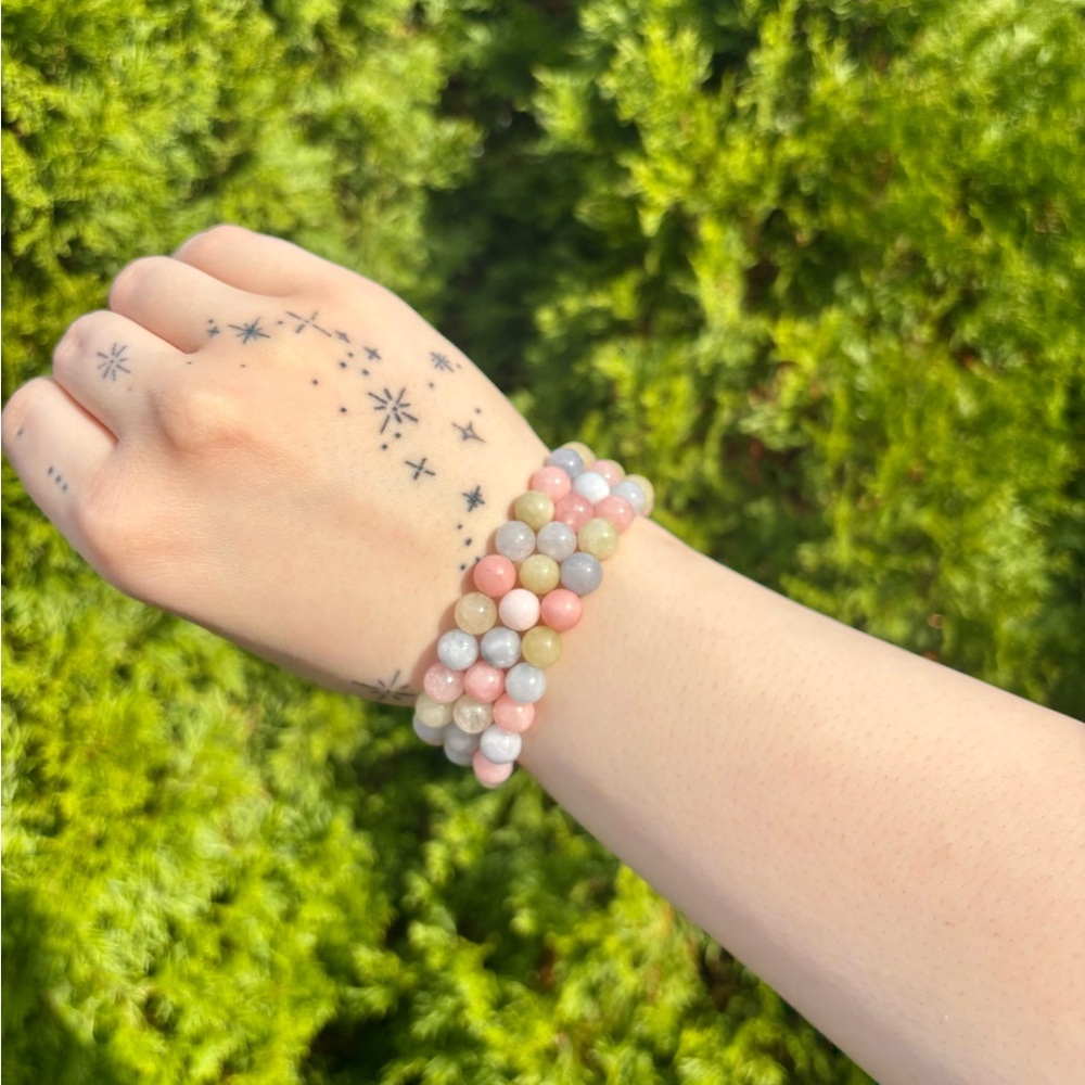 Handmade Morganite Crystal Bracelet